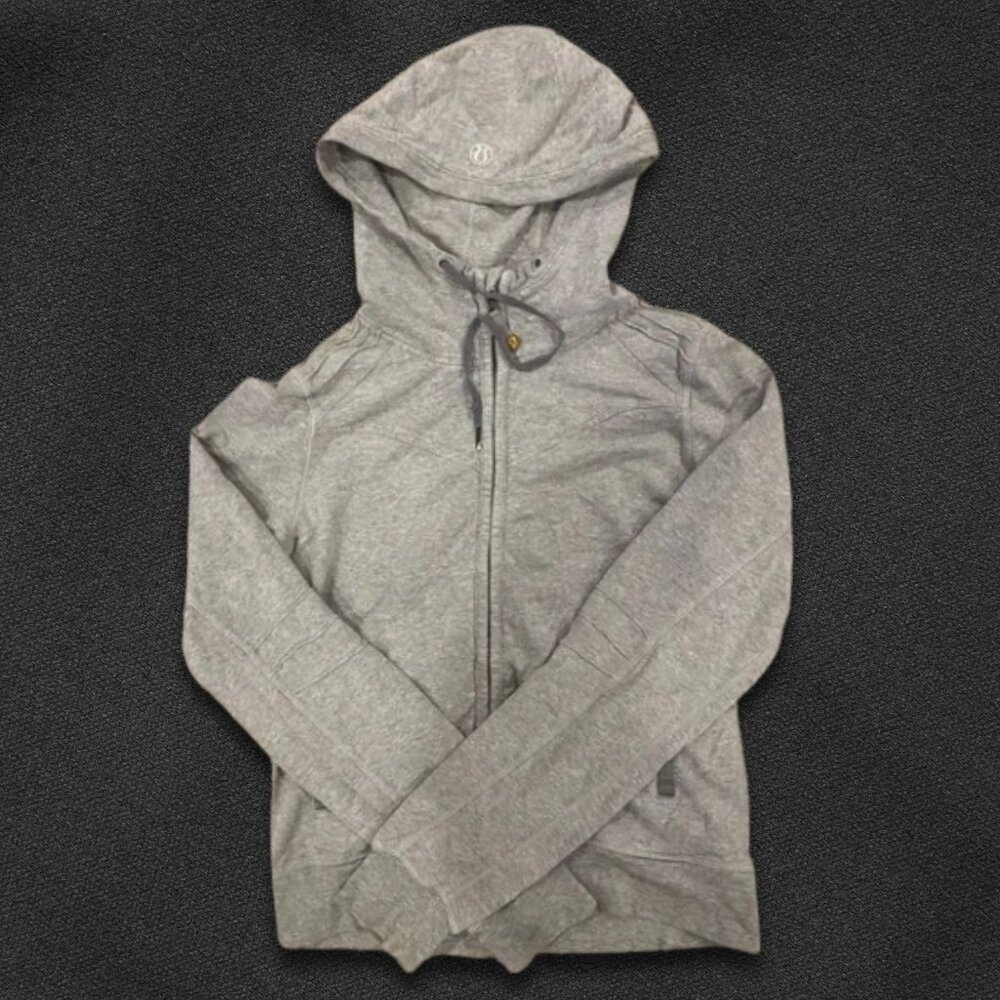 Lululemon Scuba Hoodie Light Cotton Fleece Heathered Core Medium Grey Women's S